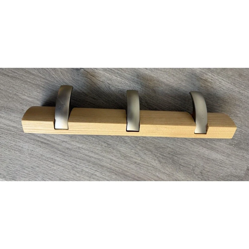 Safco 3-Hook Wall Mounted Floating Coat Rack – Modern, Sleek Beige color 12